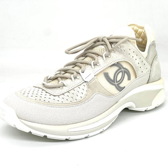 CHANEL 23S 2023 Suede Fabric Mesh CC Sport Sneakers Kicks Shoes Trainers - Picture 1 of 15